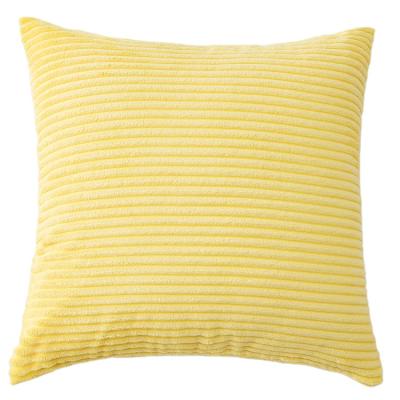 China Anti-static Super Soft Corduroy Throw Pillow Cover Decoration Yellow Velvet Cushion Covers For Sofa for sale