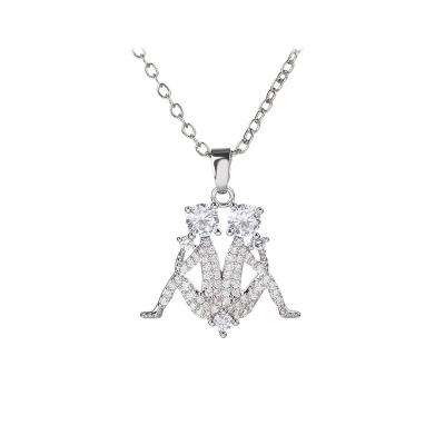 China Girls Gift Romantic Cute White Gem Necklace Five-pointed Star Necklace for sale