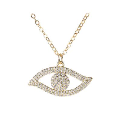 China Trendy New Simple Devil's Eye Necklace CZ Zircon Ladies Pendant Necklace for sale