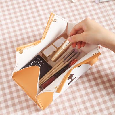 China Durable Portable Lady Bags Logo Makeup Box Large Capacity Travel Toiletry Bag Leather Custom Travel Cosmetic Bag For Girls Women for sale