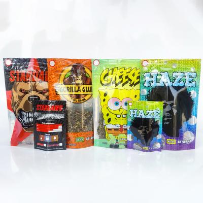 China Custom Printed Plastic Soft Touch Moisture Proof Cookies Storage Child Proof Zipper Lock Smell Proof Bag Edibles 3.5g Packaging Doypack Mylar Bags for sale