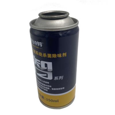 China Top Quality Black And Gold Lacquer Tin Metal Packaging Empty Air Gas Freshener Threaded Commercial Wholesale Pump Aerosol Cans 52mm for sale