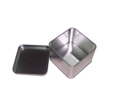 China Wholesale Custom Christmas Cookie Package Materials Recycled Black Square Rectangular Metal Cookie Gift Soap Coffee Cookies Cookies Mint Tin Boxes for sale