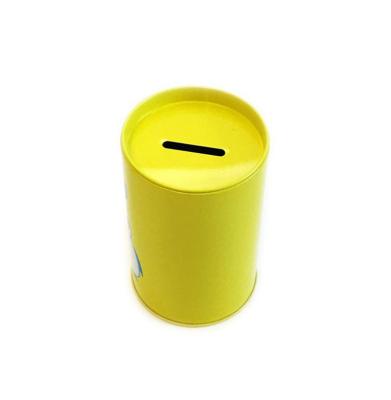 China Cylindrical money box of specificity and shape of environmental professional classic tinplate production for sale