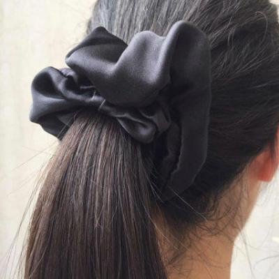 China New 100% Pure Silk Hair Decoration Hair Scrunchie Soft Hair Accessories 90 Colors for sale