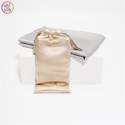 China Hot Selling High Quality Mulberry Silk Custom Satin Travel Storage Bags 100% Silk Pouch Bag for sale