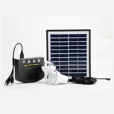 China Home Polycrystalline Solar Panel and 7.4V/2600mAh Li-ion Battery with 2pcs Super Bright Led Solar Bulb for No-electricity Areas for sale