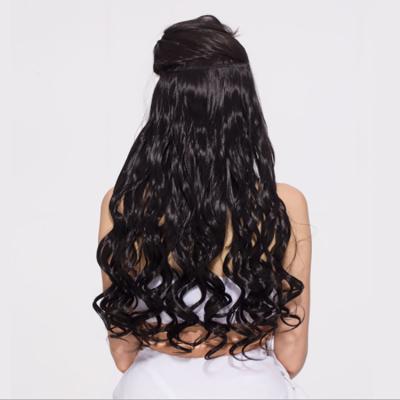 China Regular Wave Synthetic Hair 10-24 Inch 5 Clip In Hair Extensions Heat Resistant Hair Pieces for sale