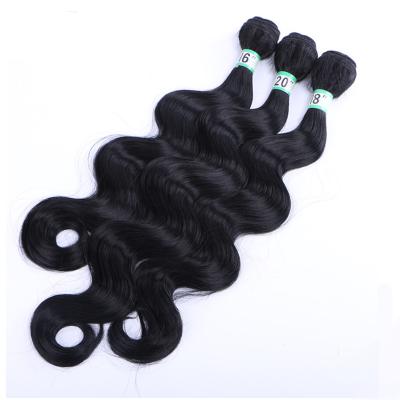 China Factory Direct 16 18 Body Wave Synthetic Hair Weave 20 Inch Black Hair Natural Body Wave Extension for sale