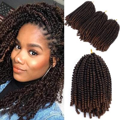 China 8 Inch Hair Spring Twist Braiding Hair Crochet Loop Curly Black For Black Woman for sale