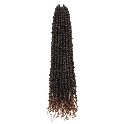 China Good Price Curly Loop Passion Twist Hair Crochet Braid Extensions Water Wave Wig Black Synthetic Braids Spring Braiding Hair for sale