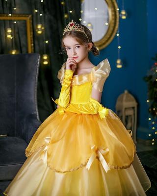 China Tea Q04 The Beauty And The Beast Cosplay Girls Princess Dress Up Dress Hot Sale Halloween Costume For Children for sale