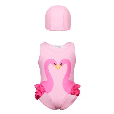 China WJF44 Child Anti-UV Children Modeling Baby Girls Floral Swimwear Design Swimwear Bikini Kid One-Piece Dress for sale