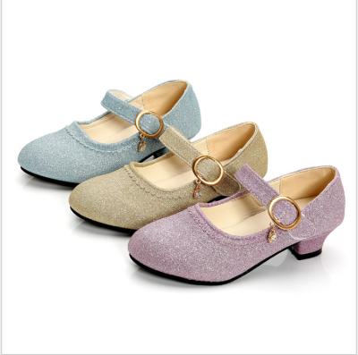 China P116 Anti-slippery kids elegant princess party shoes girls kids applique luxury flat-heeled shoes for sale