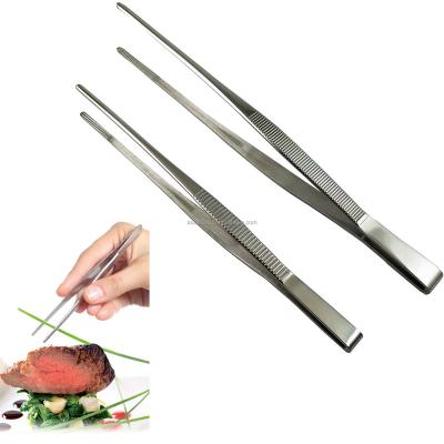 China Viable Professional Stainless Steel Food Tong Clip 21cm Tweezers Tongs for sale