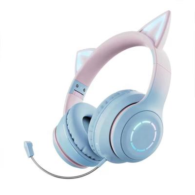 China Hot RGB Headband Lights Wireless Gaming Headphones Independent Ear Chat Microphone Earmuffs Headphones for sale