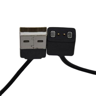 China Factory Supply Fast Charging Usb Am 2.0 To 2-Core Pogpin Front Watch Charging Cable for sale