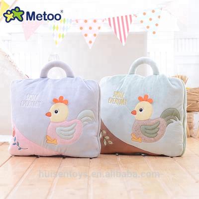 China Wholesale PORTABLE 2 in 1 imitation cute cartoon pillow and blanket with chicken embroidery with handle for sale