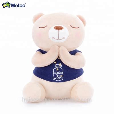 China Directly Supply Soft Original Manufacturer Imitation Plush Custom Plush Toys Praying Bear in T-Shirt for sale