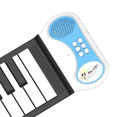 China Digital Musical Toy 37 Keys Roll Up Piano Educational Musical Instrument Soft Piano For Kids With Speaker for sale