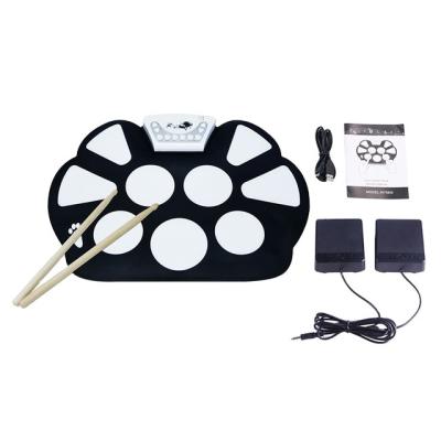 China Silicone Mini Music Fun Toy Instrument Roll Drum Kit Drum Kits Electronic Drum Kit Pearl for sale