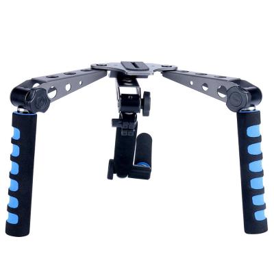 China Foldable Shoulder Mount Alluminum Alloy Kasin Double-Handle Video Stabilizer Steadicam for DSLR Camera Installation for sale