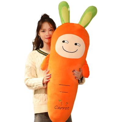 China Decoration Cartoon Style Stuffed Carrot Plush Long Pillow Washable Rest Cushion for sale