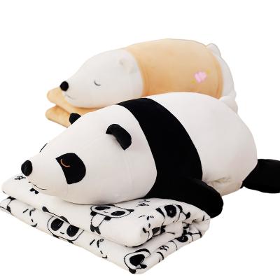 China Decoration Three-in-One The Office Plush Cute Pig/Sled Dog/Bear Plush Covering Pillow for sale