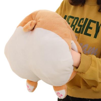 China Decoration Corgi Soft Butt Stuffed Toy Doll Puppy Corgi Butt Plush Hand Pillows Warmer for sale