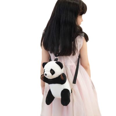 China New Style Decoration Cute Panda School Bag Backpack Panda Plush Soft Plush Toy for sale