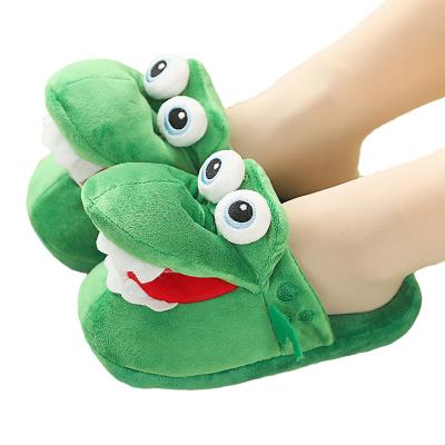 China WEARABLE New Arrival Funny Cute Plush Crocodile Slippers With Open Mouth for sale