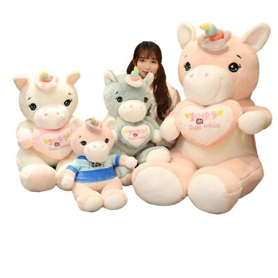 China Cute Decoration Hot Selling Unicorn Stuffed Toy Plush Unicorn Toy With Heart for sale