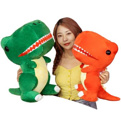 China Creative Decoration Design Green / Orange Plush Dinosaur Toy For Kids for sale