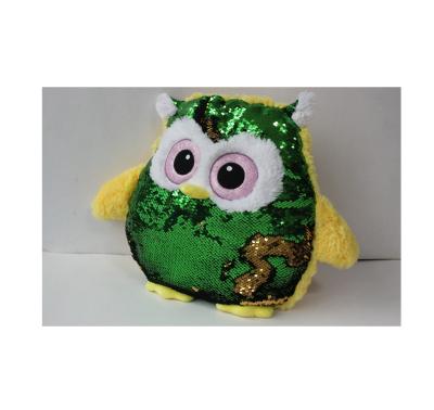 China PORTABLE Cute Happy Sequin Plush Sleep Cloth 2 in 1 Plush Stuffed & Plush Toy Animal Owl Plush Pillow Glitter for sale