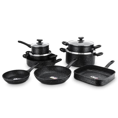 China Viable Wholesale High Quality Aluminum Pot Pan NonStick Die Cast Aluminum Cookware Set for sale