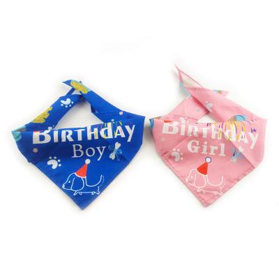 China Stocked Stocked Cotton Triangle Dog Birthday Dog Bandana For Sale en venta