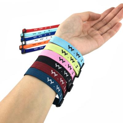 China Europe Adjustable Length Woven Wristband Custom Jacquard WWJD Wristbands en venta