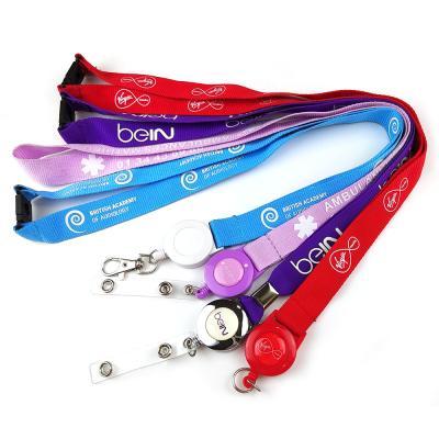 China Exhibition Promotion Custom Yo-Yo Badge Retractable Reel Holder Lanyard With Custom Logo for sale