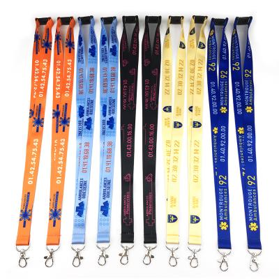 China Custom Made POLYESTER Color ID Badge Holder Neck Strap Lanyards Multi Logo Sublimation Polyester Lanyards for sale