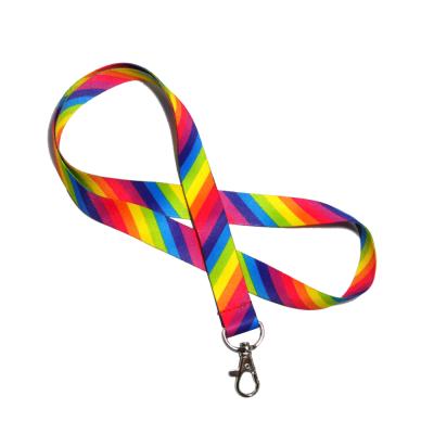 China Promotional Gift Rainbow Dye Sublimation Polyester Lanyard Strap Custom for sale