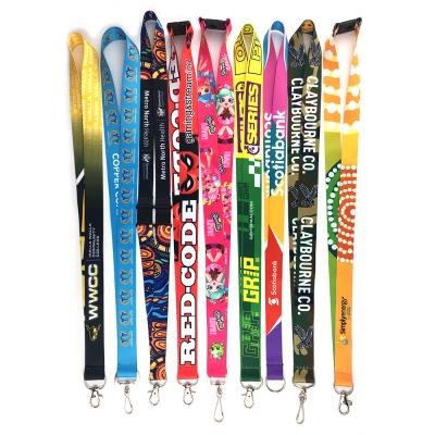 Китай Classic No Min Order Neck Strap Custom Full Color Printing Polyester Sublimation Lanyard продается