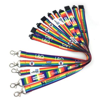 Chine Custom Promotion Polyester High Quality Creative Sublimation Rainbow Lanyards à vendre