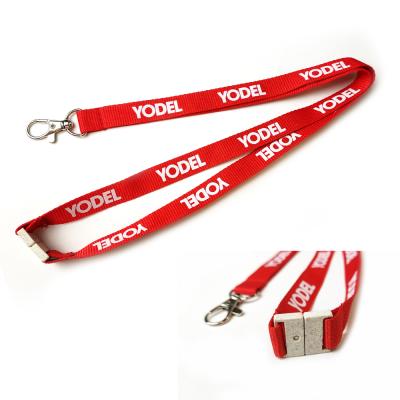 China Eco-Friendly Recycled PET RPET Neck Strap Recycled PET Lanyard With Wheat Straw Safety Breakaway en venta