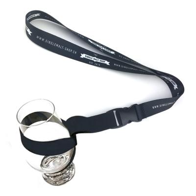 China Glass Cup Holder Wine Glass Bottle Beer Drinks Cup Holder Neck Strap Whiskey Sample Wine Glasses Holder Lanyard en venta