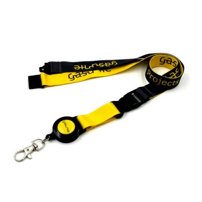 China Exhibition Popular Customized Print Polyester Promotion Lanyard With Long Yo-Yo Badge Reel Neck Strap en venta