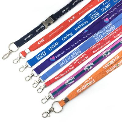 China Cheap Custom Tube Lanyard Tubular Neck Straps Show Logo Imprint Safety Breakaway Flat for sale