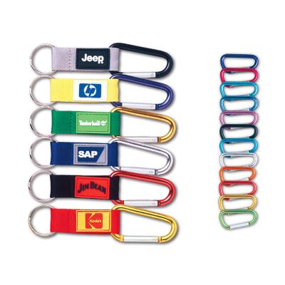 China Polyester Manufacturing OEM Custom Short Lanyard Keychain Carabiner Key Chain for sale