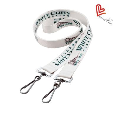 China Promotional Gift 2 Nylon Narrow Braiding Finished Office Lanyard Neck Strap for sale