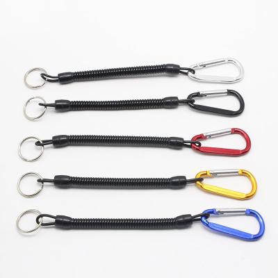 中国 Promotional Retractable Plastic Elastic Rope Tool Spring Outdoor Rising Camping Fishing Anti-Lost Phone Key Chain 販売のため