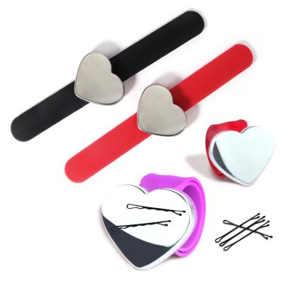 China Europe Magnetic Hairpin Slap Band Colorful Magnetic Silicone Wristband Hairpin Bracelet For Salon for sale